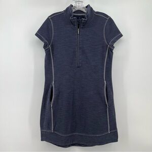Tommy Bahama 1/4 Zip Sporty Dress Womens Small Blue Pockets Pima Cotton